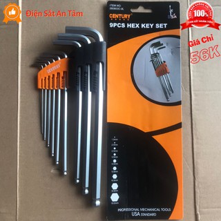 Bộ lục giác 9 cây hệ mét century 060803c-9l