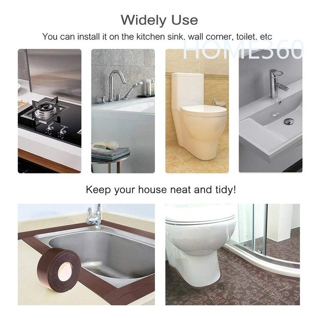 Dải caulk, Băng keo tự dính, Băng dính chống thấm nước Pe cho phòng tắm / nhà bếp