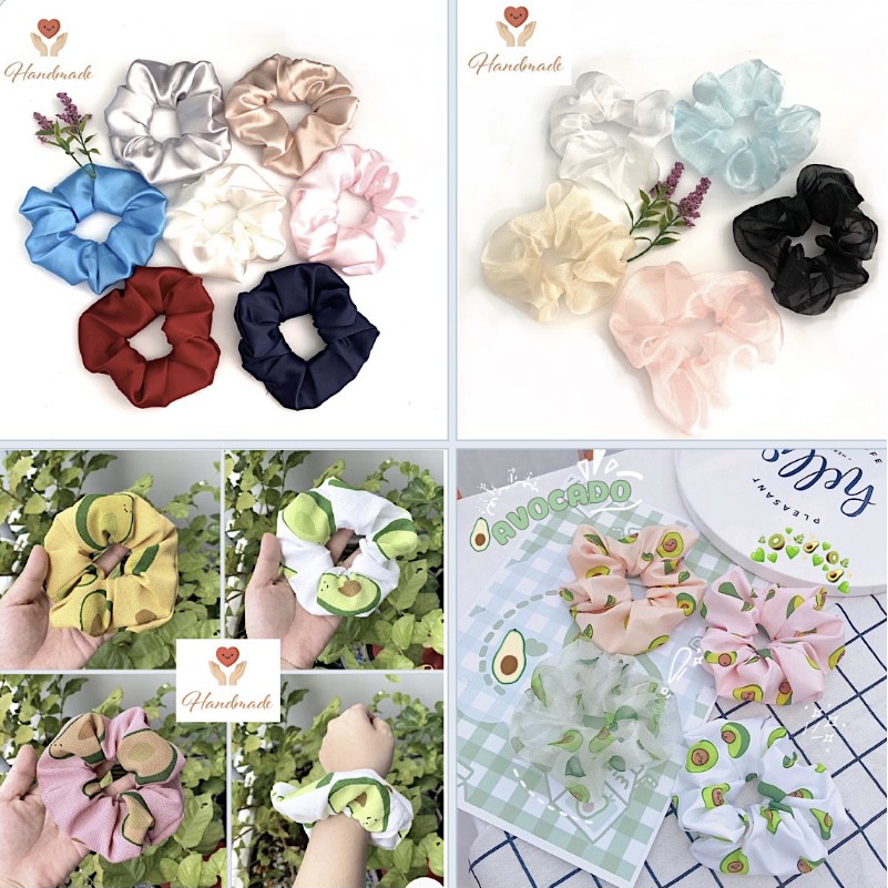 Combo 3 cột tóc vải scrunchies cao cấp