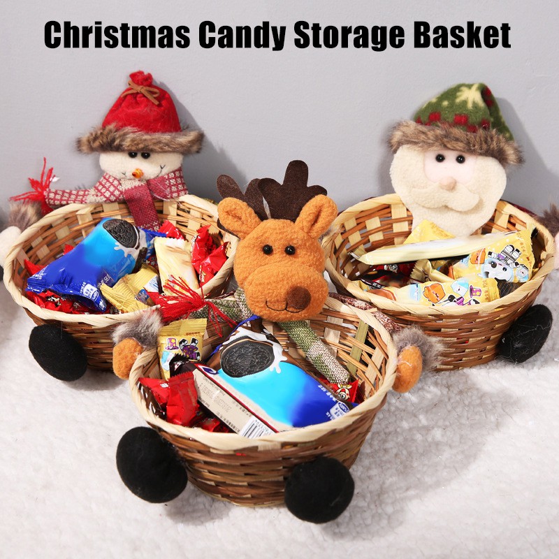 Giỏ Đựng Kẹo Hình Ông Già Noel / Táo Trang Trí Bàn Làm Việc