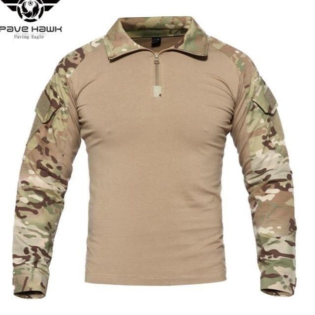 Áo Thun Tay Dài Màu Đen Nhanh Khô Phong Cách Quân Đội G2 Cá Tính Cho Nam