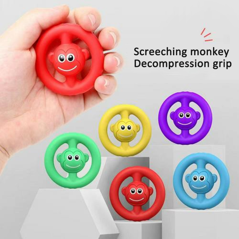 ★ Screaming Monkey Decompression Grip Silicone Acoustic Grip Play Exercise Finger Strength Children's Toys ELE