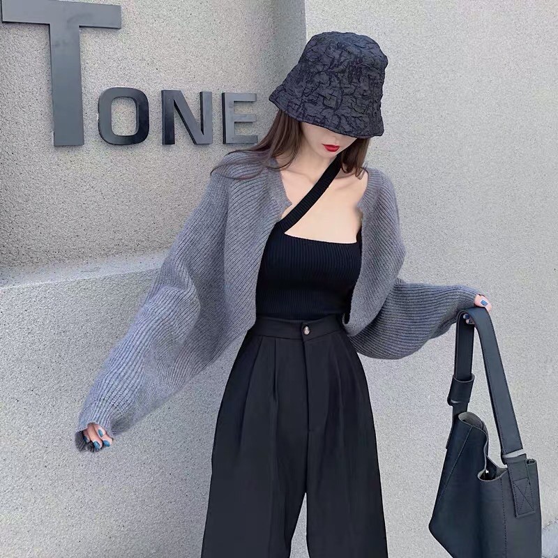 [SẴN-TÁCH SET] Set áo khoác len croptop nhiều màu + áo 2 dây Ulzzang siêu chất ❤️ | BigBuy360 - bigbuy360.vn