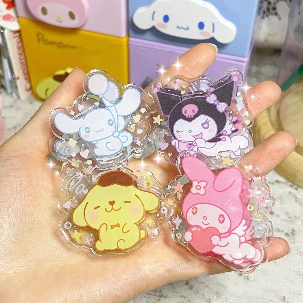 Kẹp Giấy Ghi Chú Bằng Acrylic Họa Tiết Hoạt Hình Dễ Thương