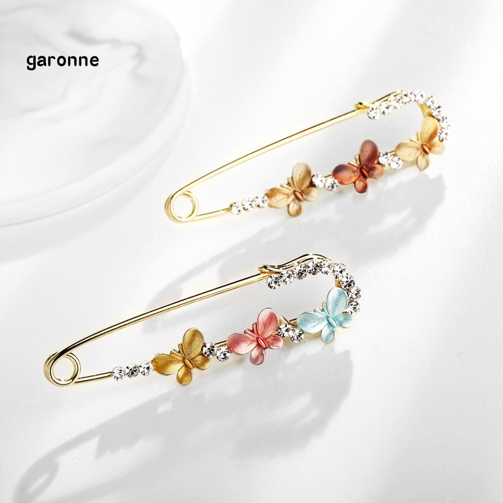 GA_Women Girl Colorful Butterfly Rhinestone Epoxy Brooch Pin Lapel Costume Jewelry