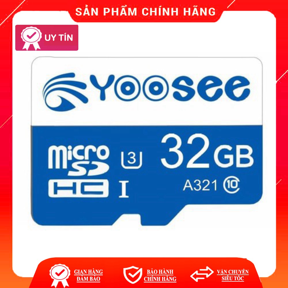 Thẻ Nhớ MicroSDHC Yoosee 32Gb U3 Tốc Độ Cao Chuyên Dụng Cho Camera, Điện Thoại, Máy Tính Bảng - 32Gb A21