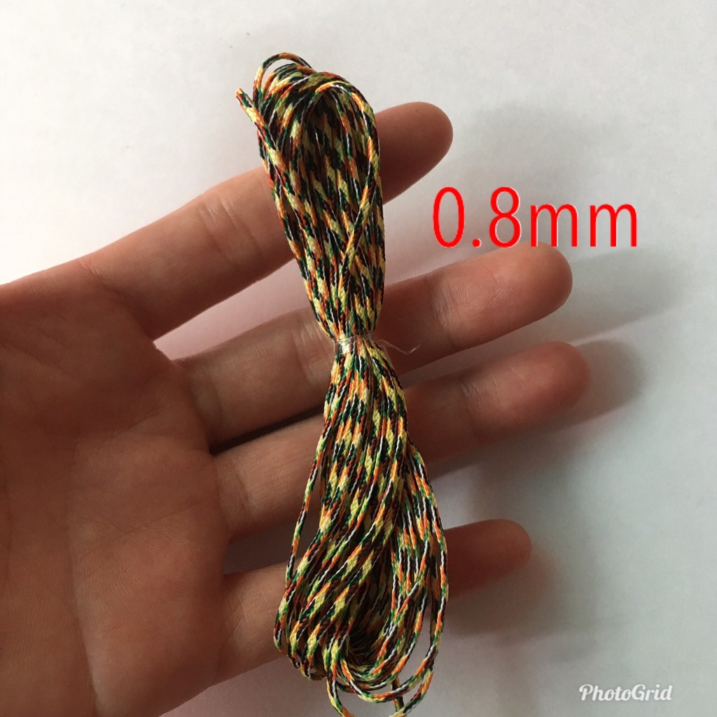 SỈ: Cuộn dù tròn 0.8mm nylon cord (INBOX màu) đan vòng tay nữ, có loại xịn