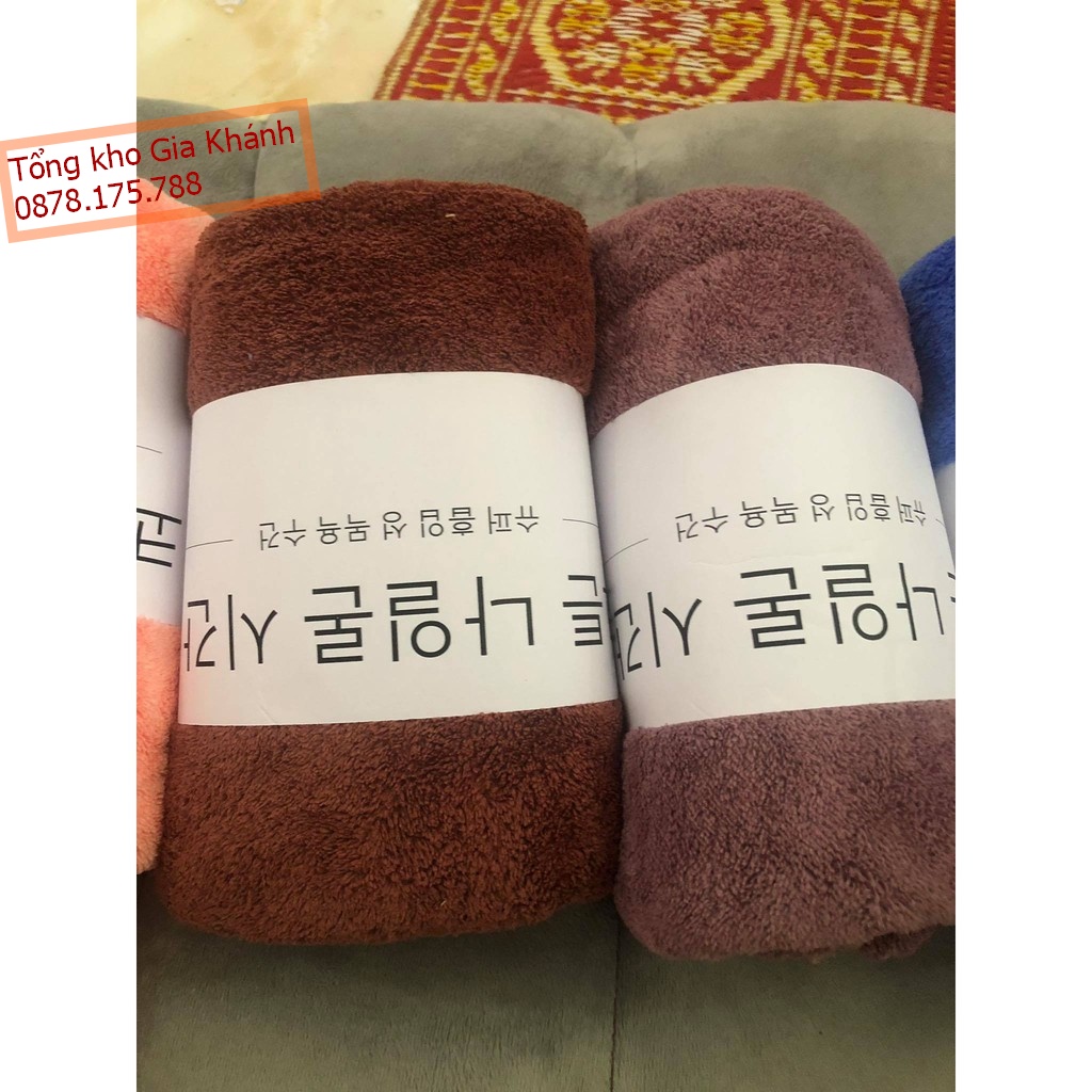 Khăn Tắm Hàn Quốc Lông Cừu Cỡ Lớn Mềm Mịn Siêu Thấm Hút