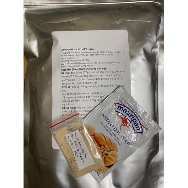 Combo bột bánh mì + Phụ gia Pháp IBis 300 dành cho bánh mì Việt Nam