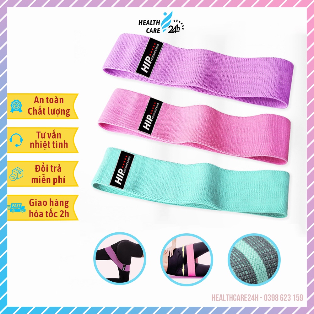 Dây Miniband kháng lực tập mông đùi, Healthcare24h M111, dây band hỗ trợ tập gym siêu bền, co giãn và đàn hồi tốt