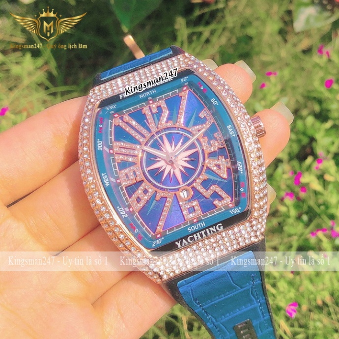 Đồng hồ nam chính hãng FM 8155 đính đá đẹp cao cấp, dây cao su bọc da, thời trang sang trọng, đẳng cấp [Tặng thêm pin] | BigBuy360 - bigbuy360.vn