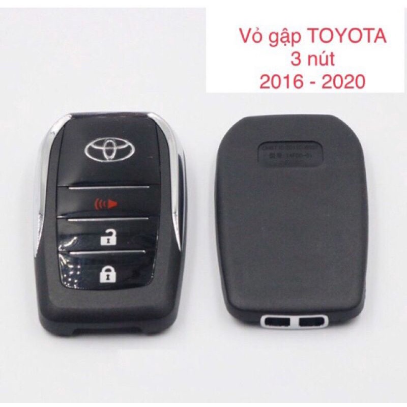 Vỏ chìa khoá độ gập TOYOTA 2 + 1 NÚT ( đời 2015 trở lên ) xe Camry , Vios , Fortuner , Corolla , Innova