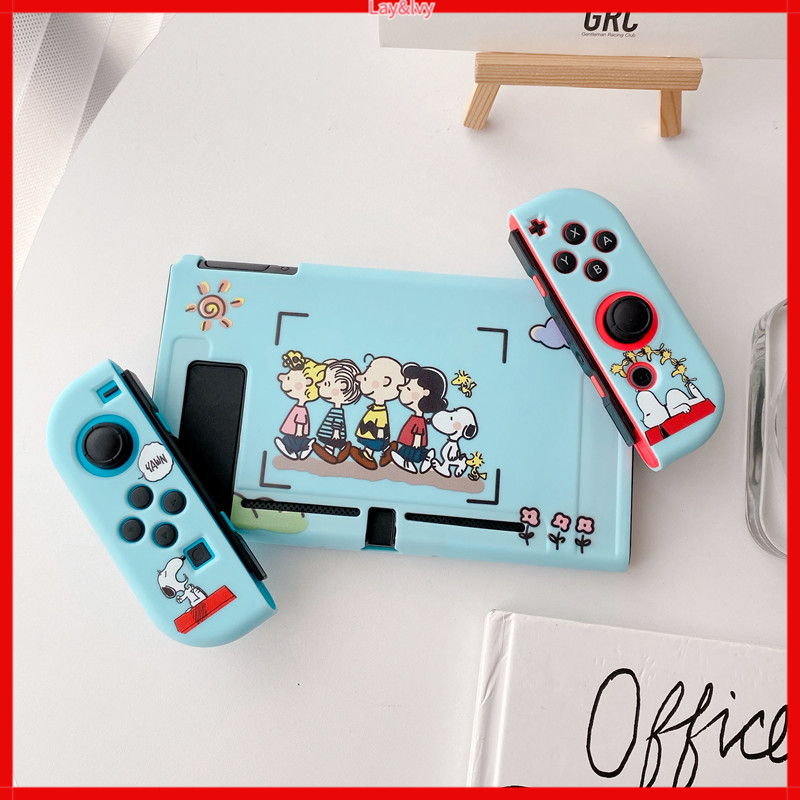 Cartoon Cute Snoopy & Charlie Little Buddy Nintendo Switch IMD Silicone Drop-resistant Split Type Game Console Protective Case Soft Case