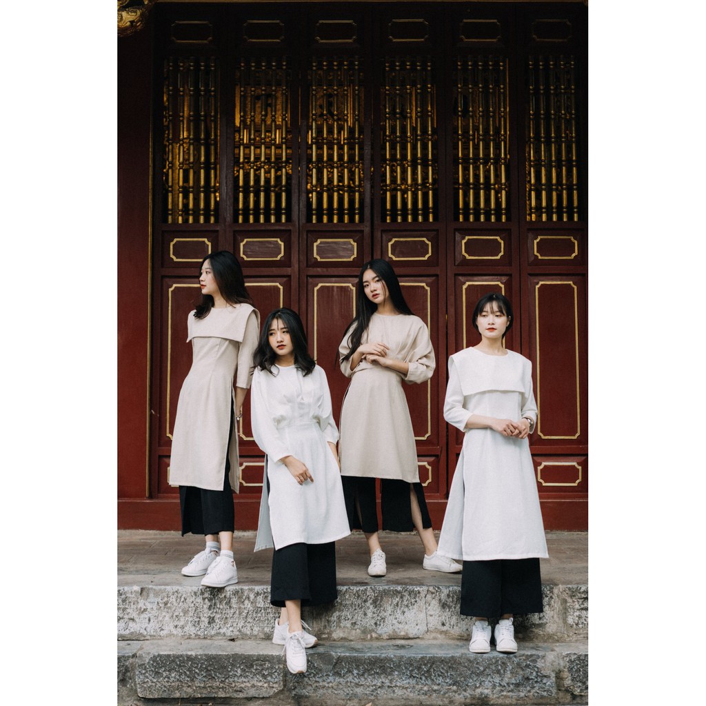 Modesty - Áo dài đũi eo xếp ly Fontaine Aodai