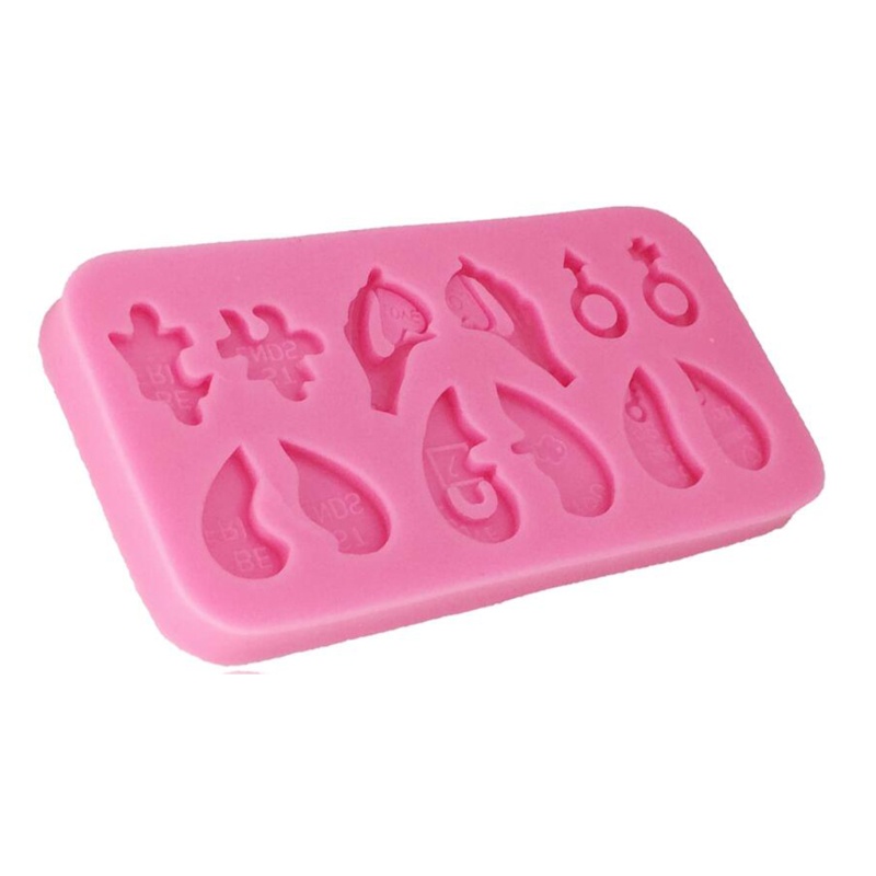 Khuôn Silicone Làm Mặt Vòng cổ / Bông Tai Hình Trái Tim Diy
