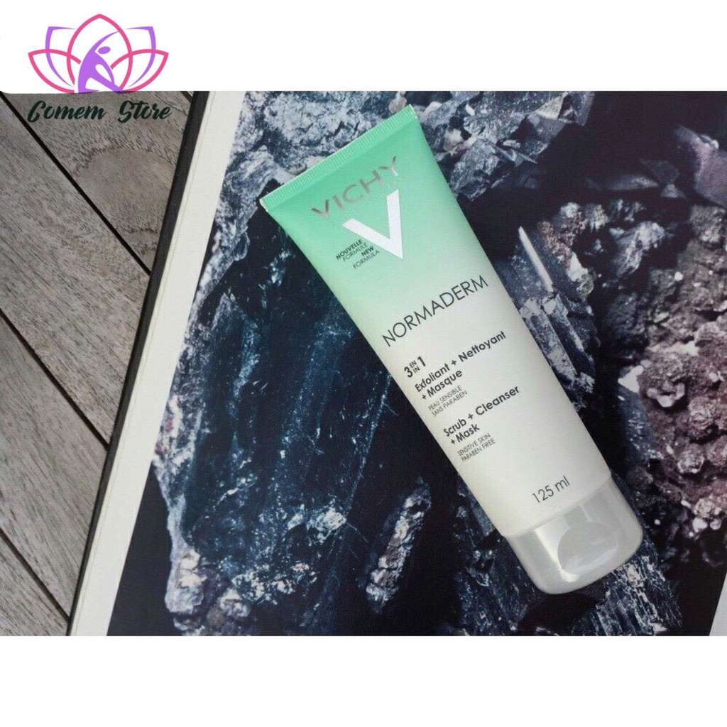 Vichy Kem Tẩy Tế Bào Chết 3 Tác Dụng Normaderm 3 in 1 Scrub + Cleanser + Mask 125ml