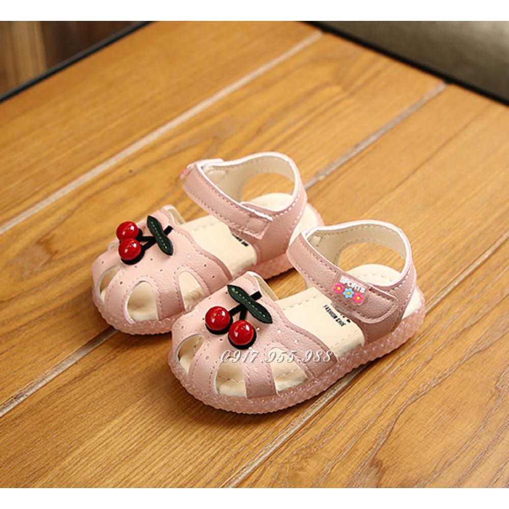 dép sandal cao cấp cho bé gái hình trái cherry Ankids 602