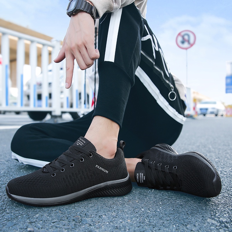 Giày Thể Thao Chạy Bộ Màu Đen Thời Trang Cho Nam Size 35-48