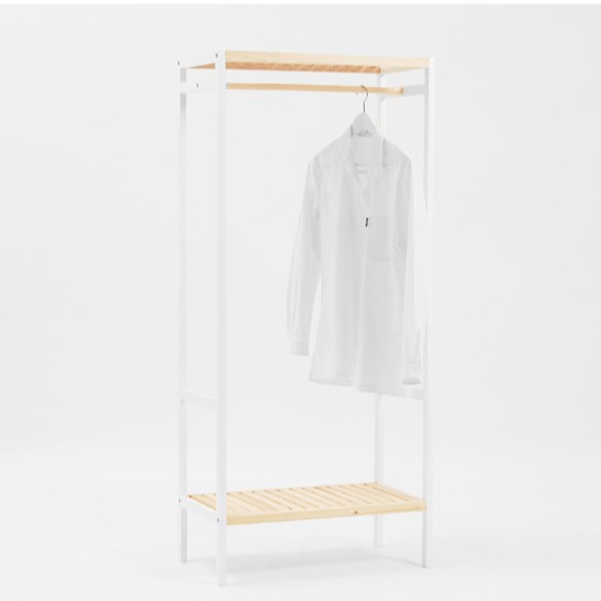 TỦ TREO QUẦN ÁO HÀN QUỐC - SHELF HANGER 2F WHITE NATURAL