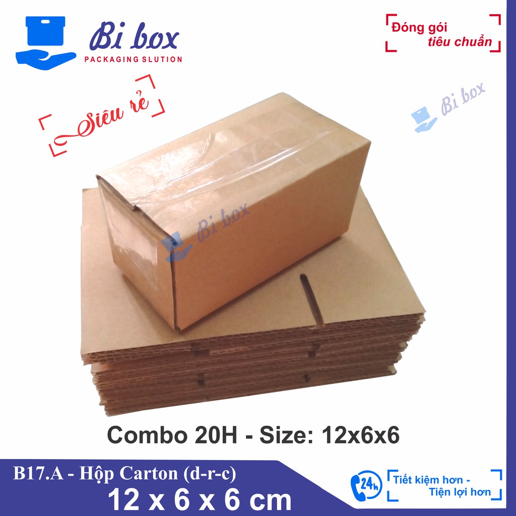 Combo 20 hộp giấy 12x6x6 - thùng hộp carton đóng hàng