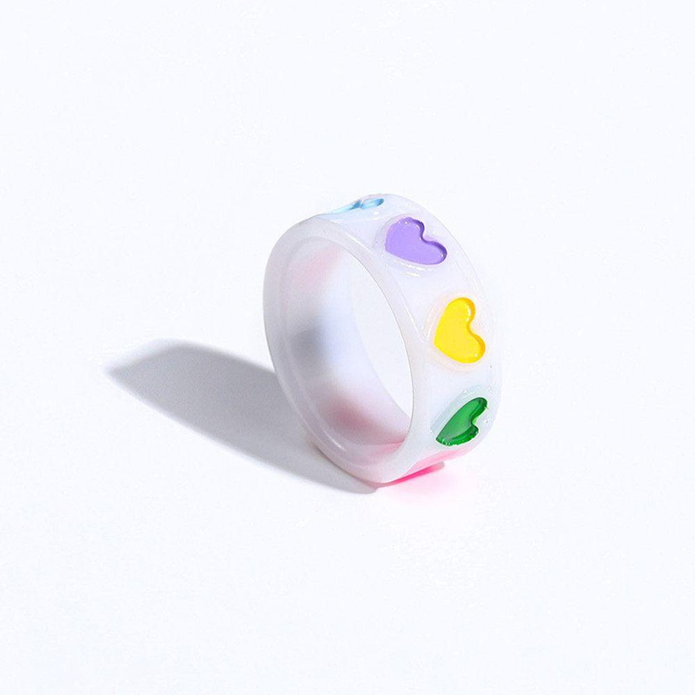 Nhẫn Resin Hình Hoa / Ngôi Sao / Trái Tim Sáng Tạo Có Thể Điều Chỉnh Cho Nữ