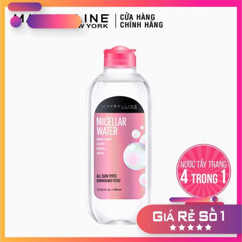 Nước Tẩy Trang Micellar Dưỡng Da Không Cồn 4 Trong 1 Maybelline New York Micellar Water 4-in-1 400ml