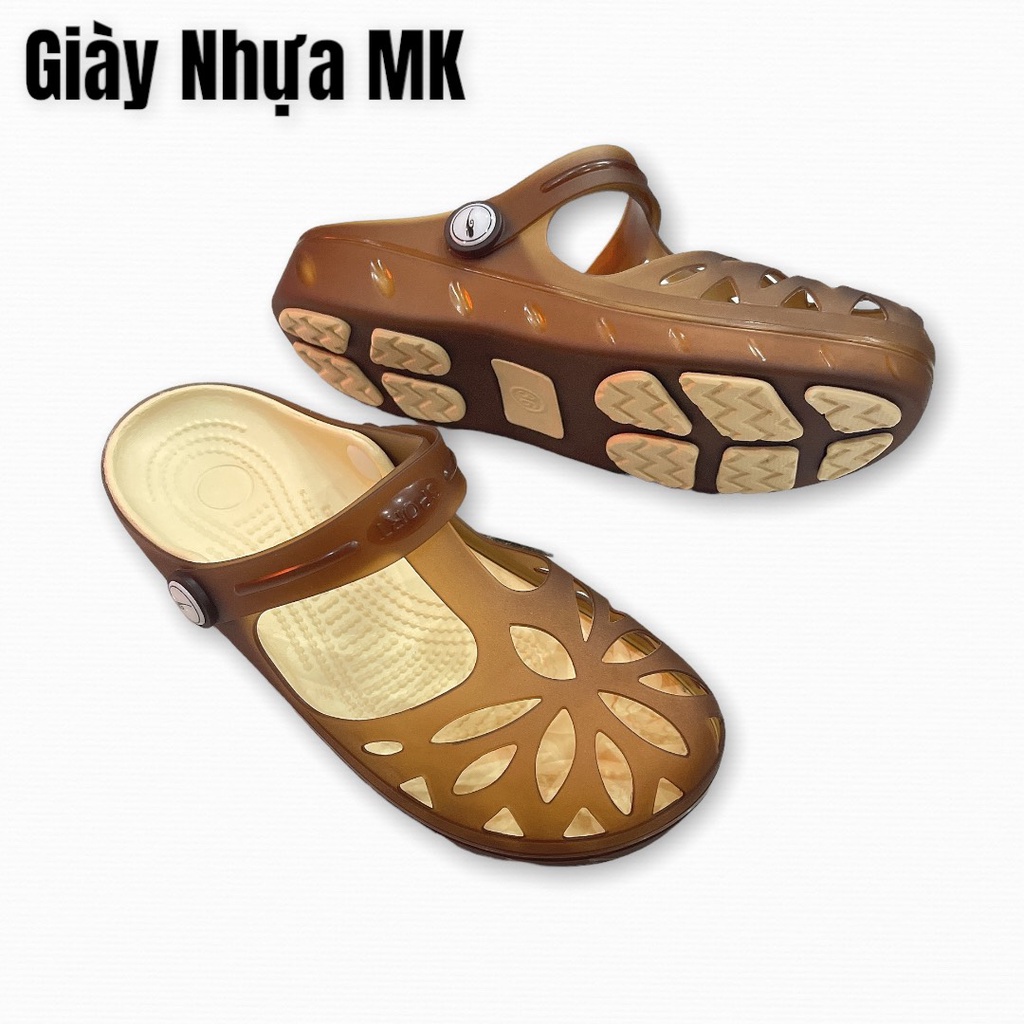Giày Nhựa Dẻo Bít Mũi NỮ  Khoét Lazer Đi Mưa Bioren Catha - GL035