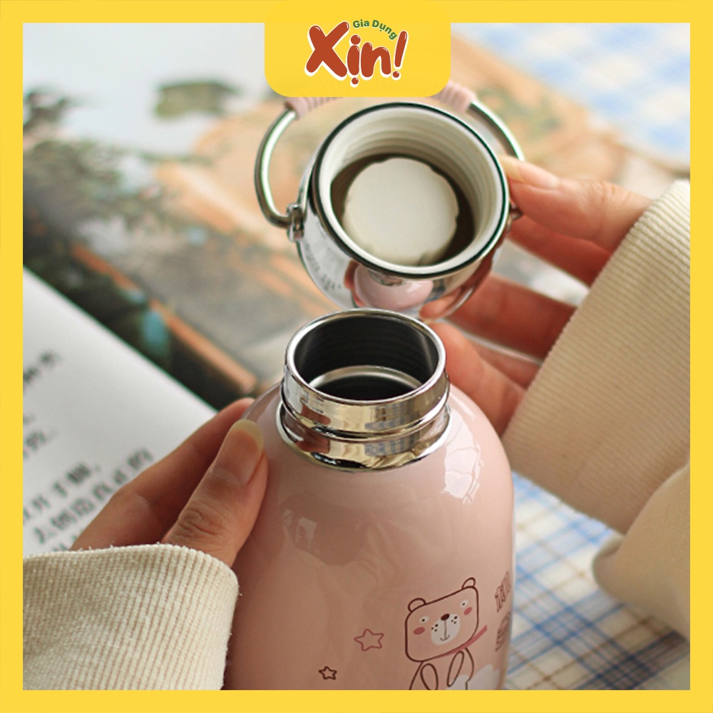 Bình nước giữ nhiệt inox 304, cốc giữ nhiệt mini dễ thương 230ml