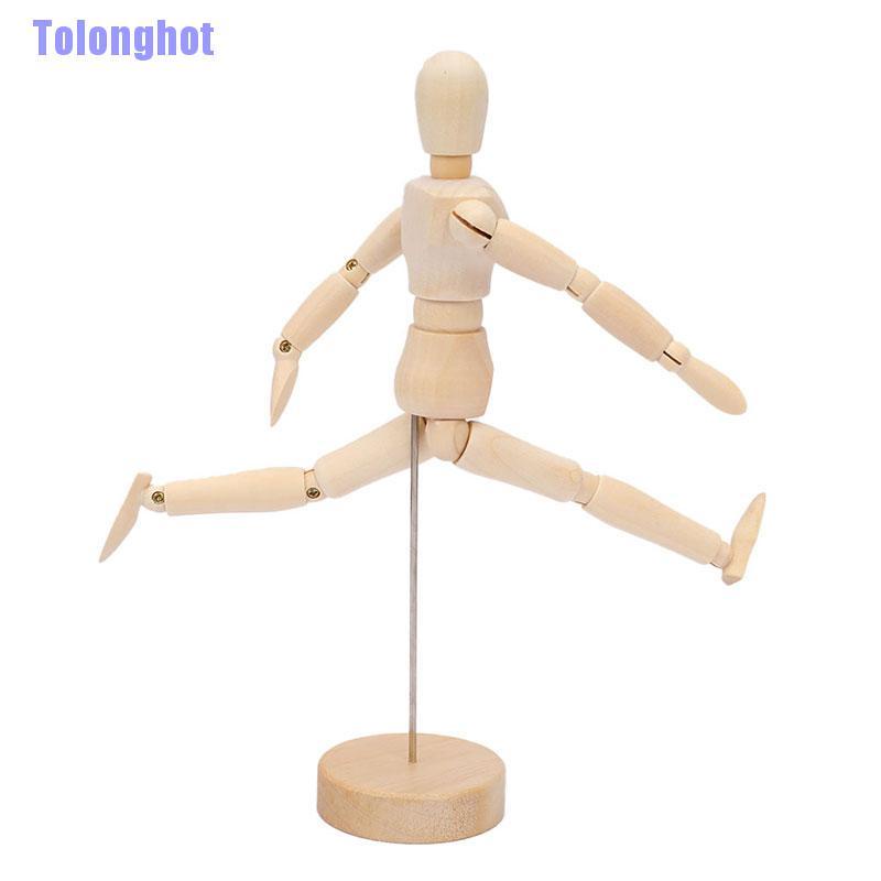 Mô hình búp bê ma nơ canh có khớp bằng gỗ dành cho trang trí nhà cửa vẽ tranh họa sĩ