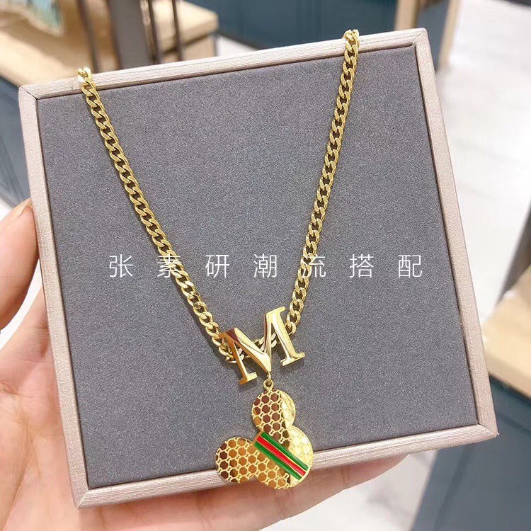 Vòng cổ Thép Không Gỉ Mặt Hình Chuột mickey Thời Trang Châu Âu