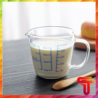 Cốc chia ml thủy tinh 250ml Ly thủy tinh chia vạch