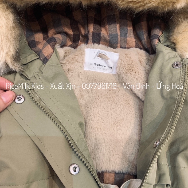 Áo khoác Parka Zara xuất dư xịn cho bé trai bé gái