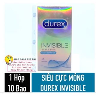 Bao cao su Durex Invisible - Cực siêu mỏng - 10 cái