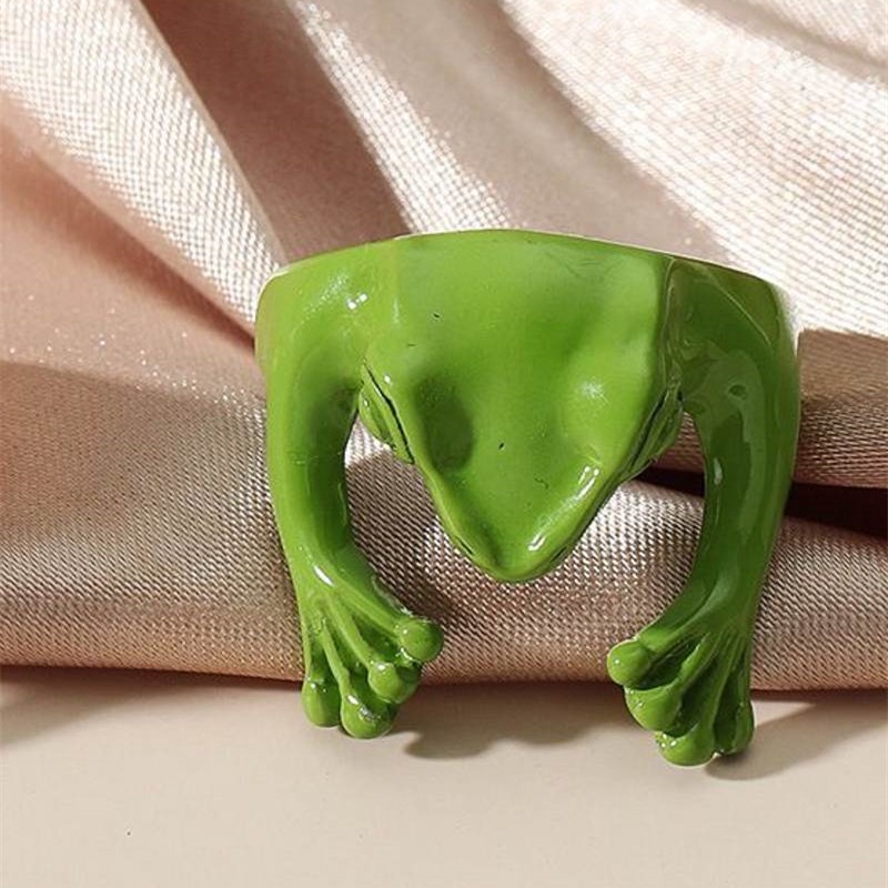 Nhẫn thời trang hình chú ếch dễ thương có thể điều chỉnh kích thước cho nam và nữ