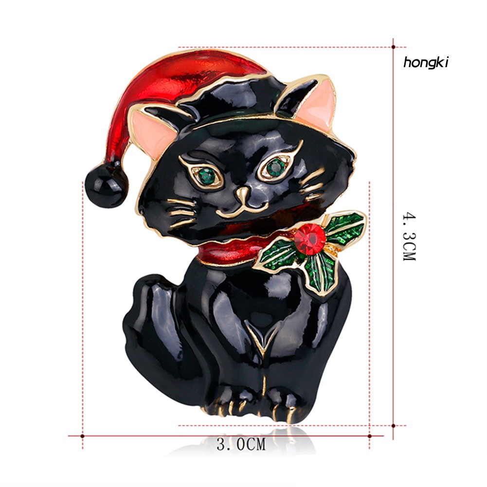 Ghim Cài Áo Hình Chú Mèo Giáng Sinh Dễ Thương Cho Nữ