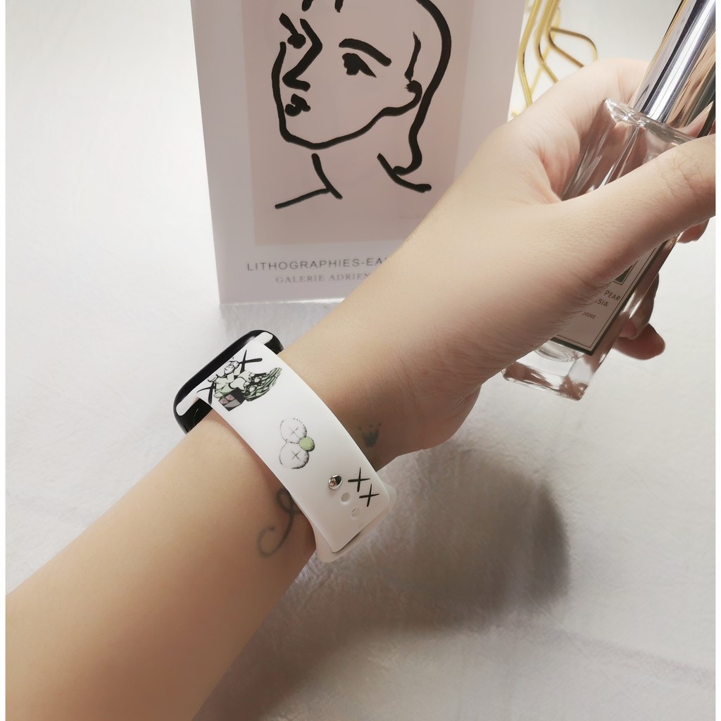 Dễ Thương Dây Đeo Silicon Mềm In Họa Tiết Hoạt Hình Đáng Yêu Cho Đồng Hồ Thông Minh Apple Watch Series 6 5 4 Se 3 2 38mm 40mm 42mm 44mm