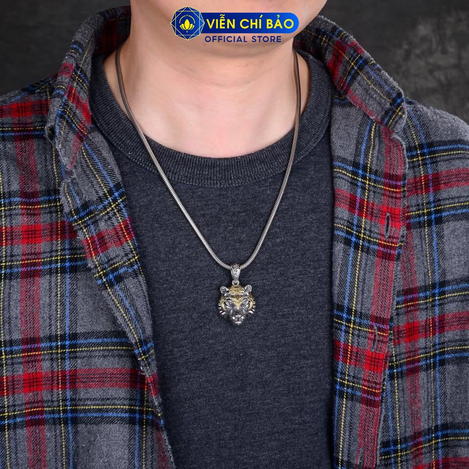 Mặt dây chuyền bạc nam Mãnh Hổ chất liệu bạc Thái 925 thời trang phụ kiện trang sức Viễn Chí Bảo M100651