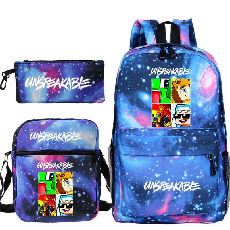 UNSPEAKABLE Pattern Custom Student School Bag Leisure Backpack Small Shoulder Bag Pen Bag Three-piece Suit