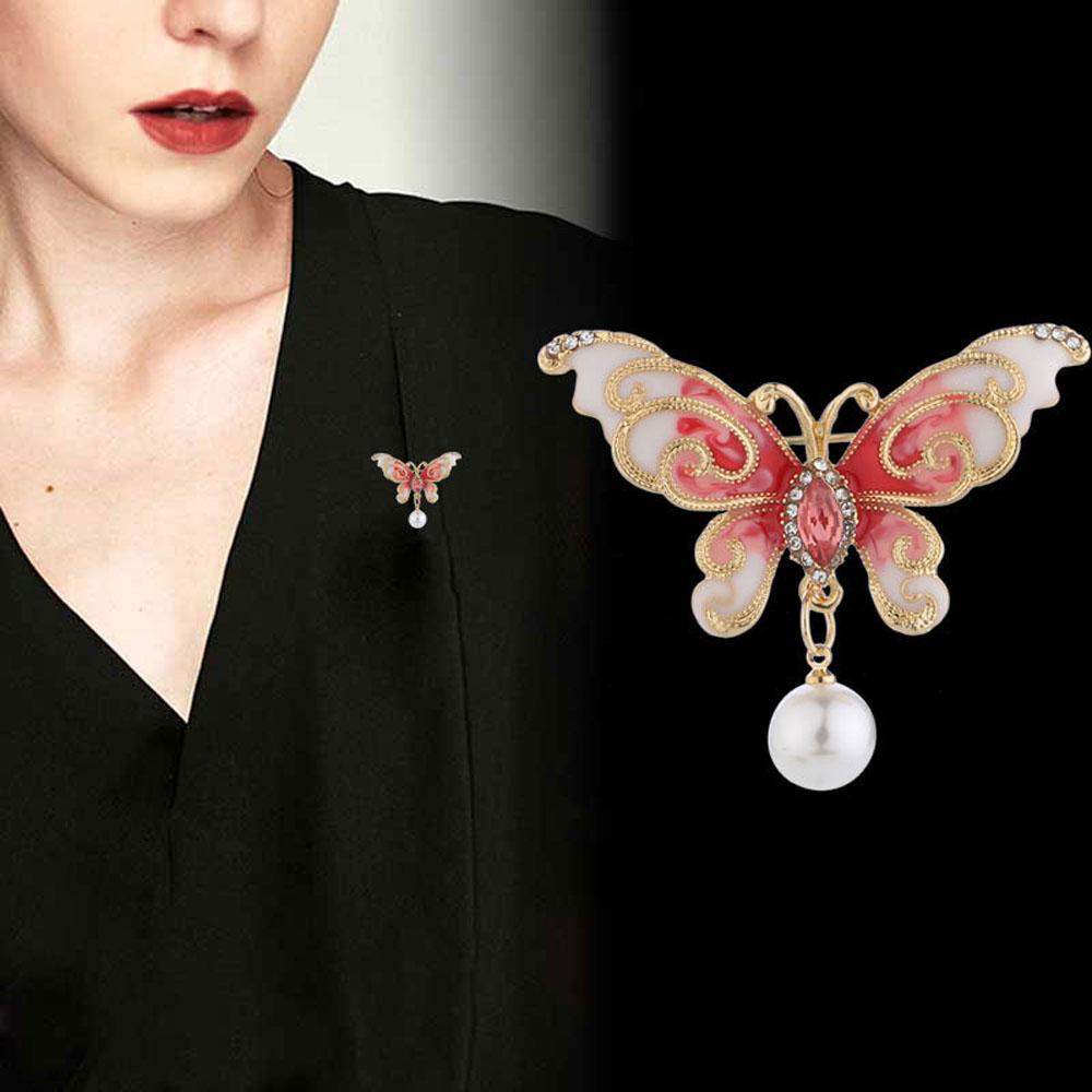 Trâm Cài Áo Hình Bướm Tráng Men Nhỏ Giọt Cho Nữ|Kẹp Khăn Choàng Cổ / Khăn Choàng Thời Trang Thanh Lịch