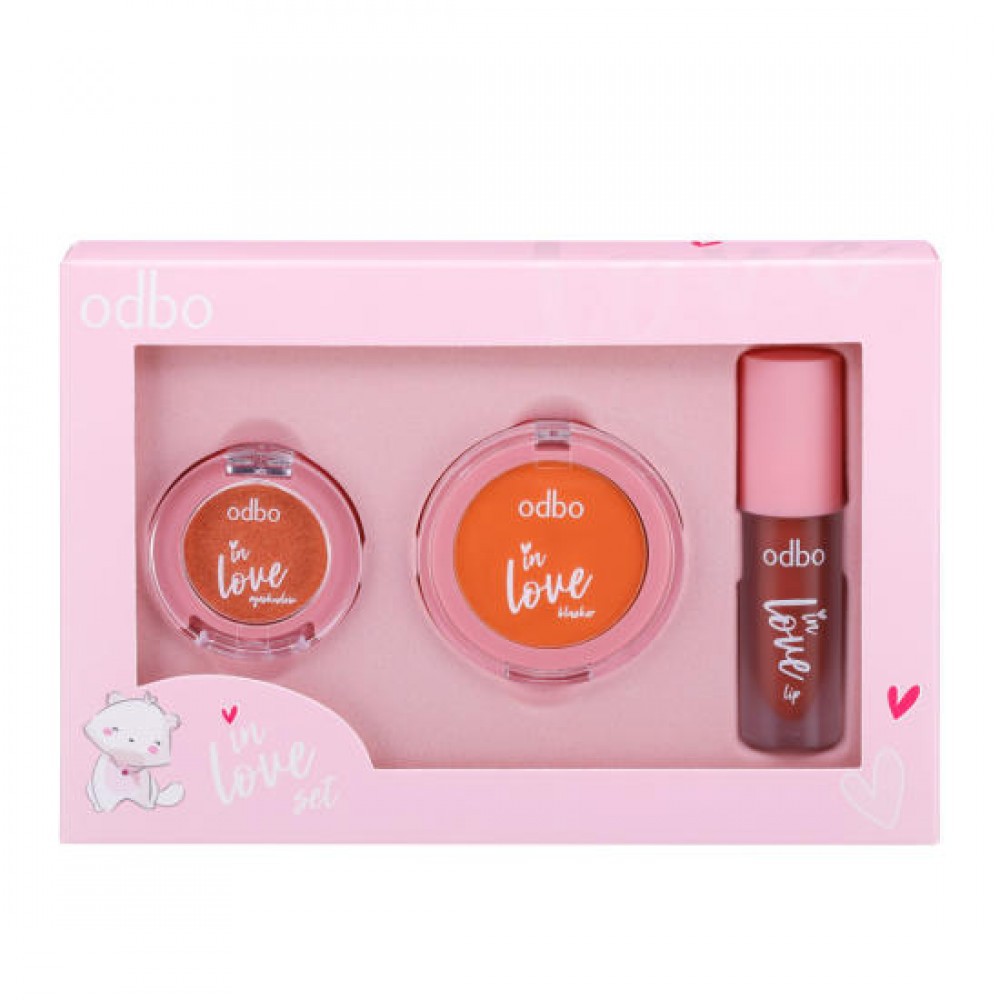 Set Trang Điểm Mắt Má Môi 3 Trong 1 Odbo In Love Set OD1038 Thái Lan