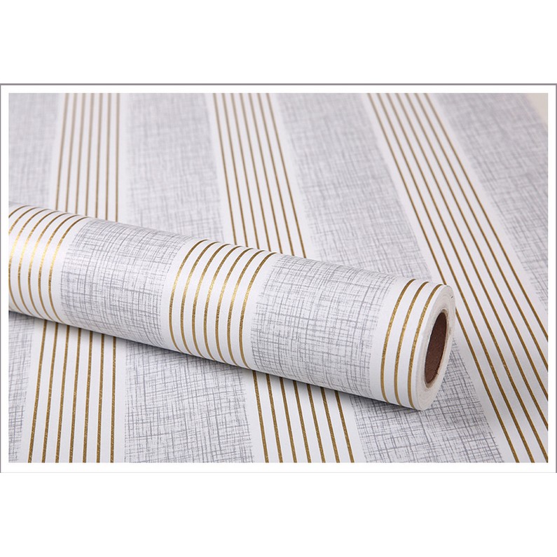 Decal giấy dán tường sọc bạc (khổ rộng 0.45m)