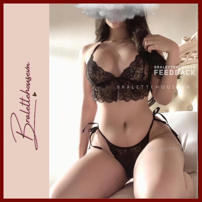 Set bralette ren nữ mỏng không gọng cột dây Babydoll Bra Set | BigBuy360 - bigbuy360.vn