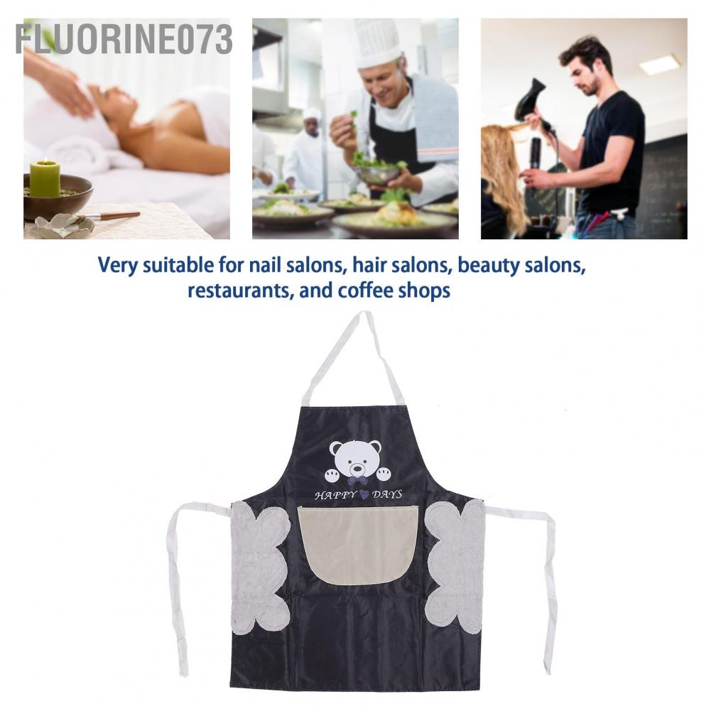 [Hàng mới về] Tạp dề polyester chống thấm nước thời trang có túi hỗ trợ làm móng tay/ nấu ăn