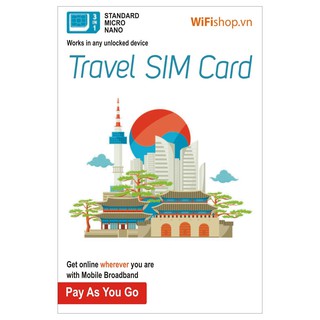 Sim 4G Du Lịch Hàn Quốc Korea Three 6 ngày 6GB không giới hạn dung lượng
