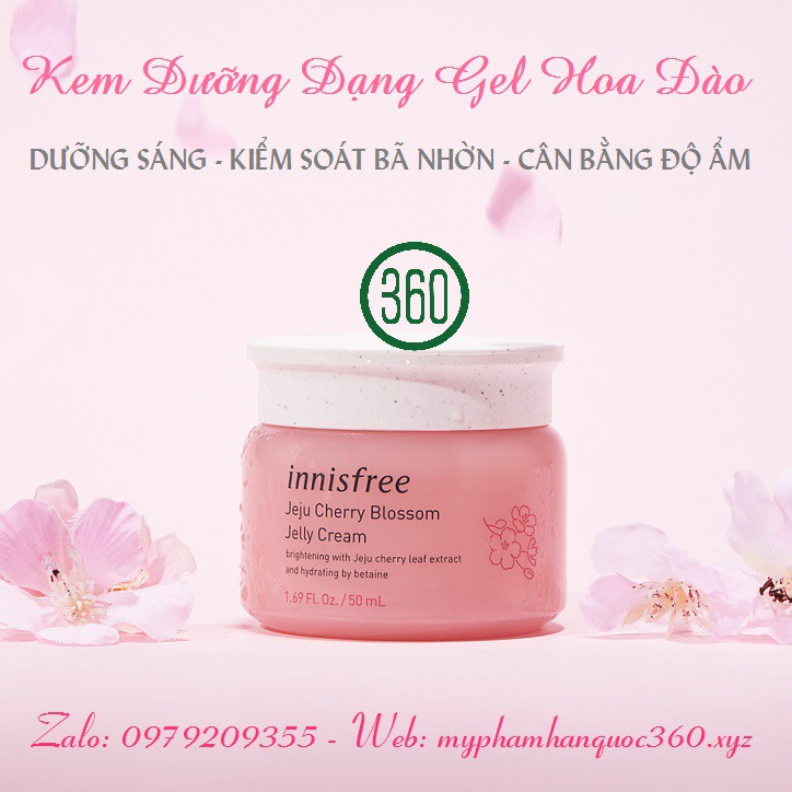 Kem Dưỡng Sáng Dạng Gel Từ Hoa Anh Đào Innisfree Jeju Cherry Blossom Jelly Cream 50ml