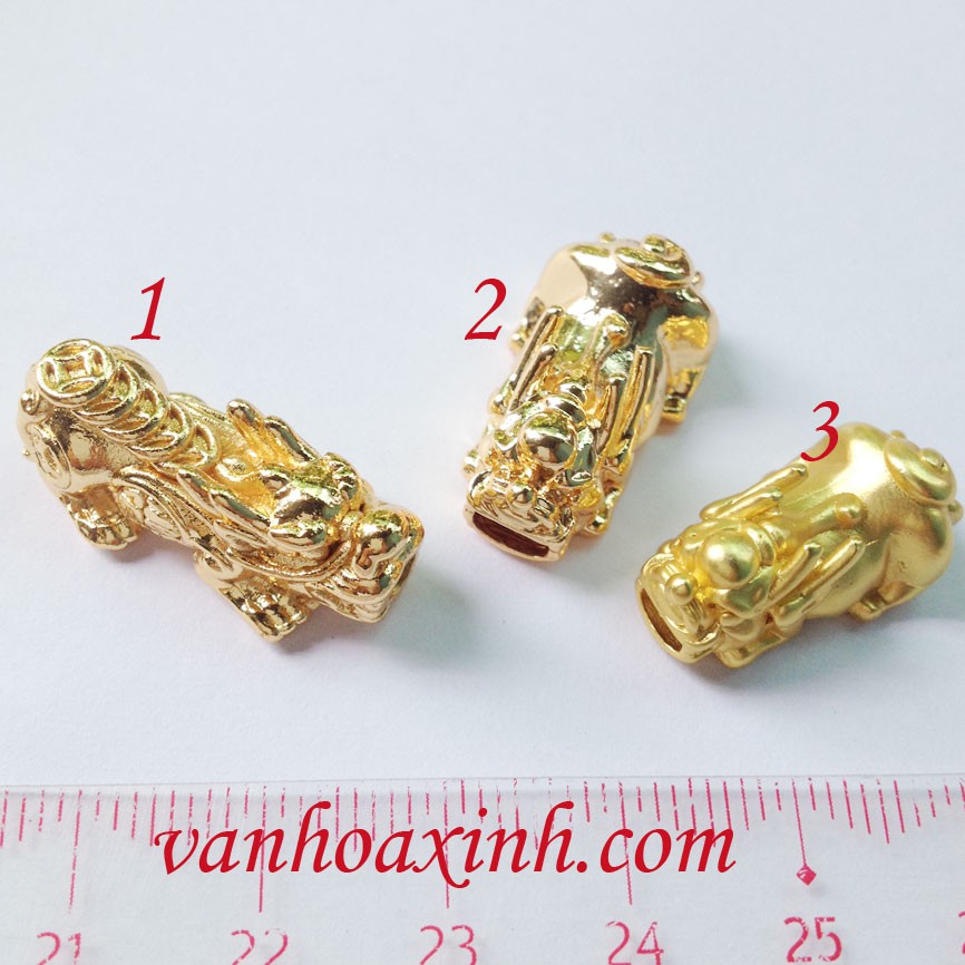 Tỳ hưu màu vàng (1 trong 5 con) KLX30AB đan vòng tay phong thủy