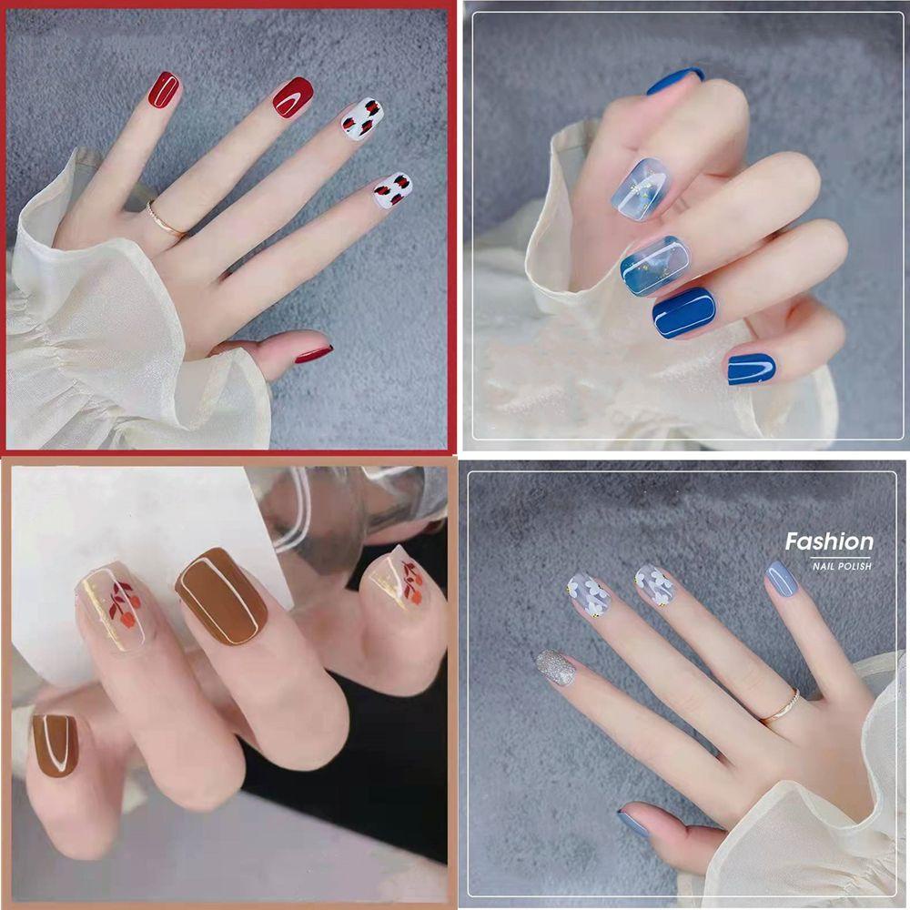 Bộ 30 Móng Tay Giả Nối Dài Che Phủ Toàn Diện Có Thể Tháo Rời