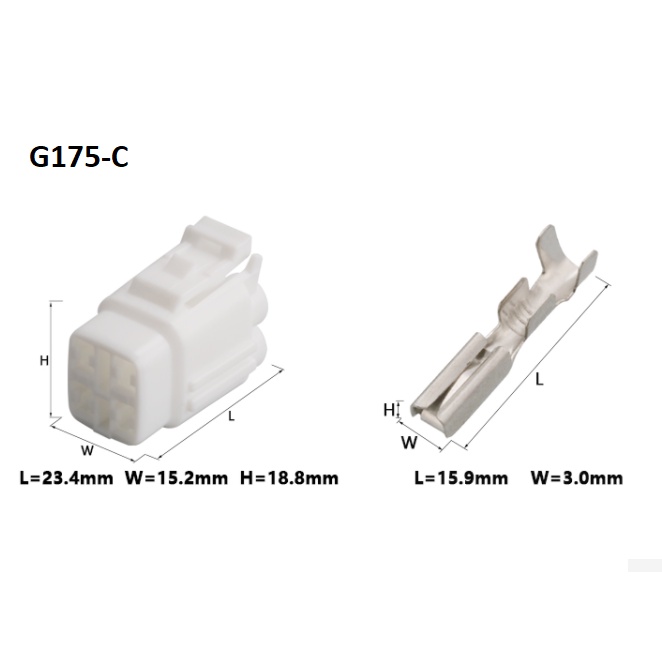 G175-Giắc cắm, Phích cắm khai thác đèn chạy ban ngày 4 LỖ màu trắng