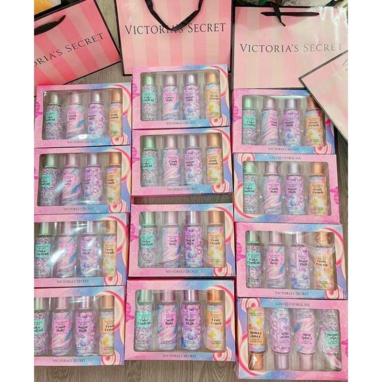 Xịt toàn thân  VIC set 4 chai  125ml kèm túi xách   XUKA.cosmetics