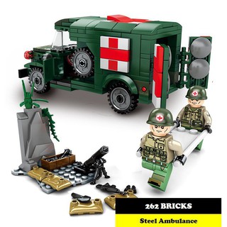 Bộ lắp ráp Lego Army Xe cứu thương Sembo 101271